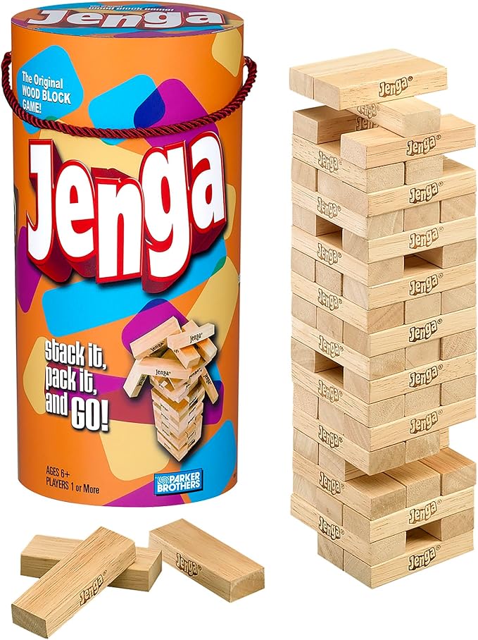 Hasbro Jenga wooden blocks stacking tower game