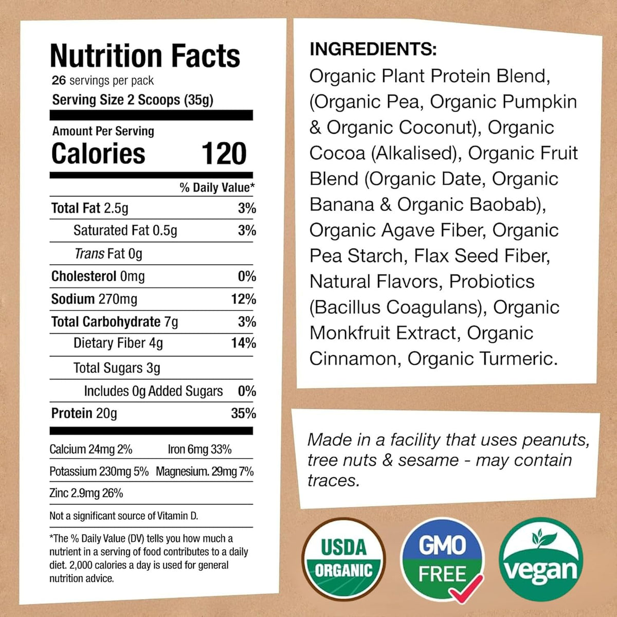 EarthChimp dairy free vegan protein powder 32 oz