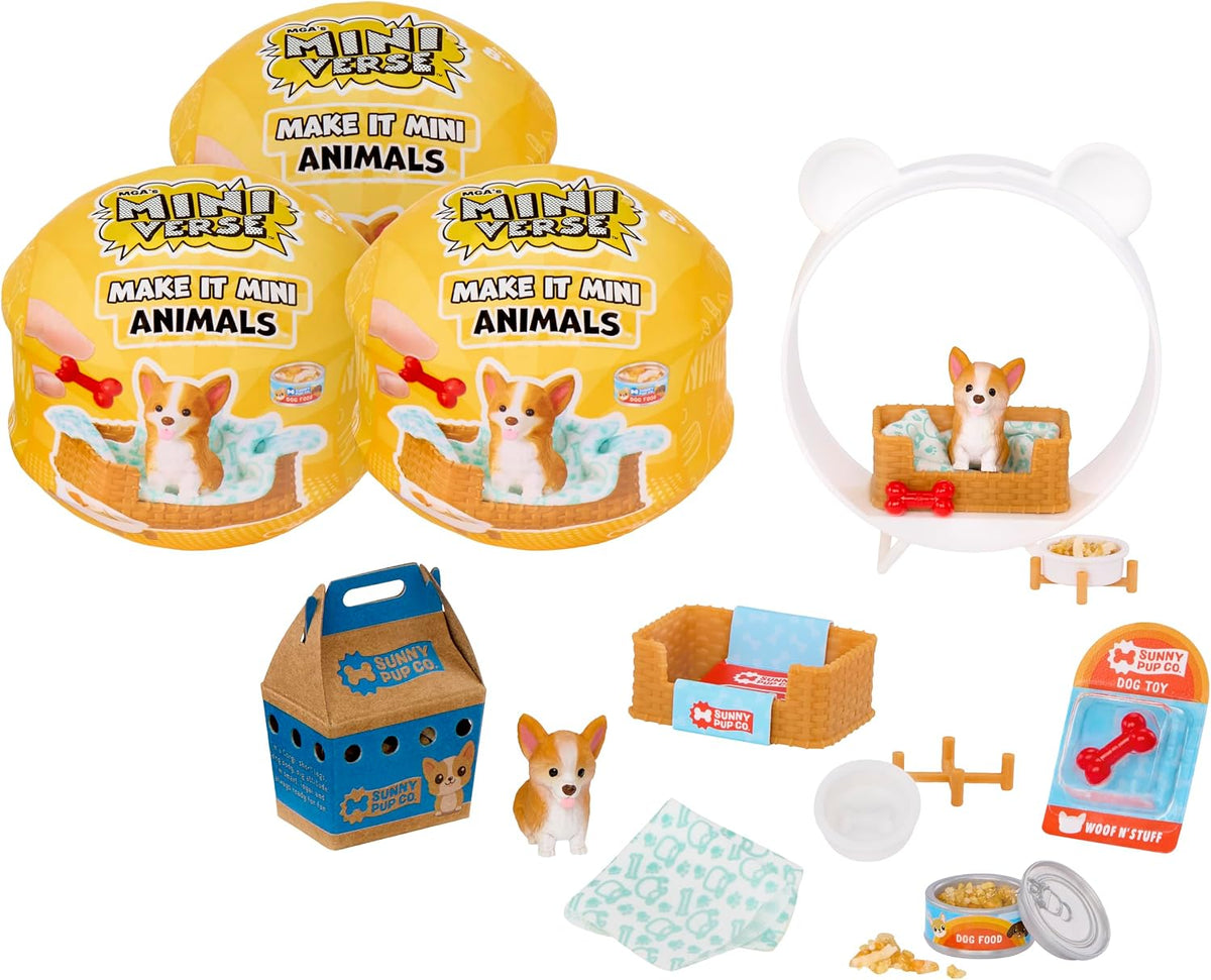 Three-pack mini animal collectible set by MGA's Miniverse