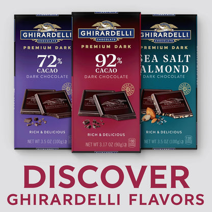 Premium Ghirardelli Intense Dark 92% cacao chocolate bar