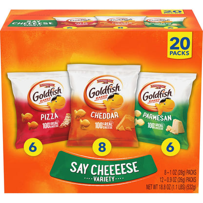 Goldfish 20 count cheese cracker variety pack