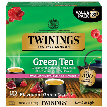 Twinings fruit flavored green tea bags box
