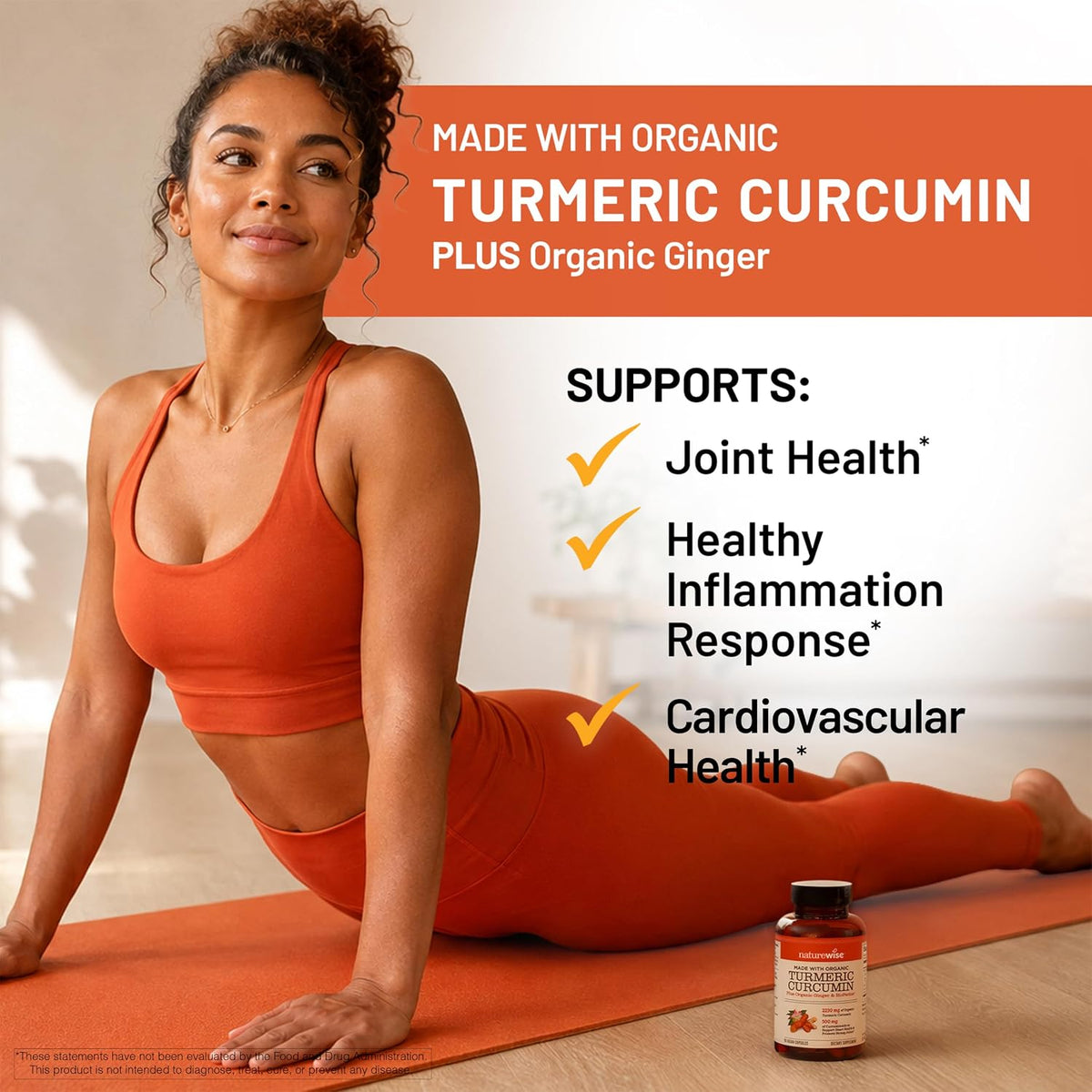 180 capsule turmeric curcumin supplement bottle