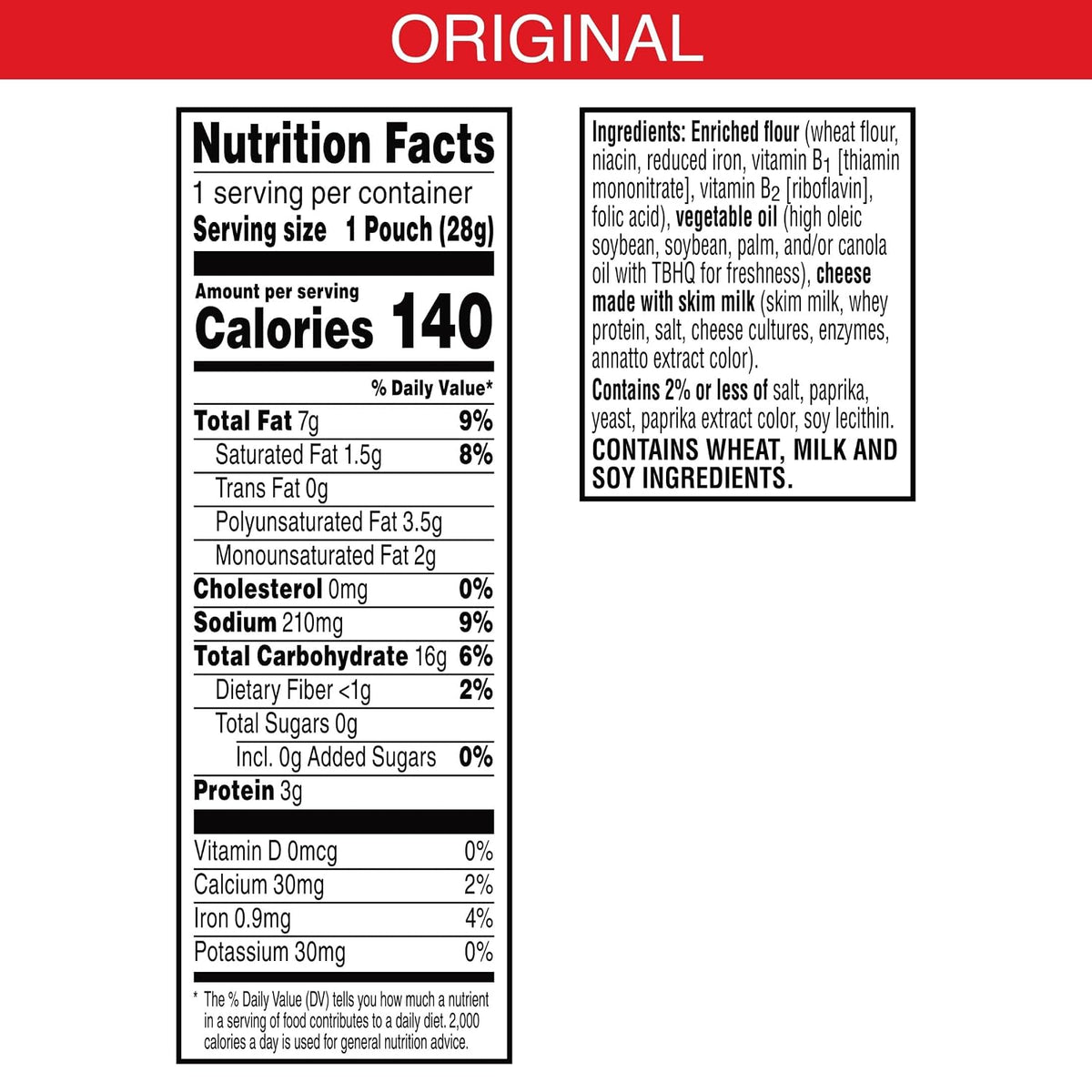 Cheez-It Original crackers made with real cheese