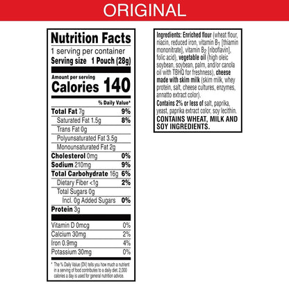 Cheez-It Original crackers made with real cheese