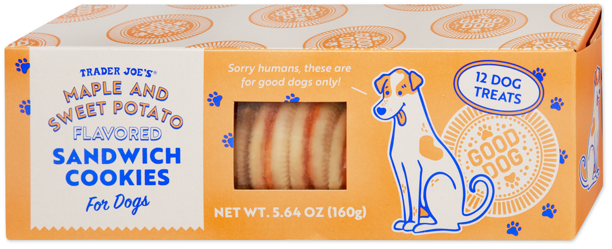 Trader Joe's maple and sweet potato sandwich cookies for dogs