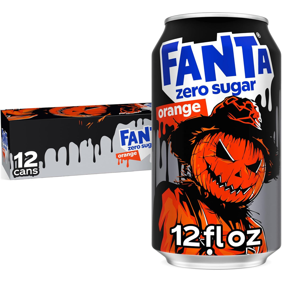 Fanta Orange Zero Sugar soft drink fridge pack