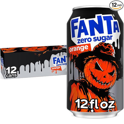 Fanta Zero Sugar Orange Soda 12 pack cans