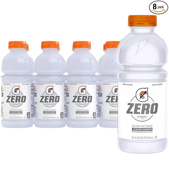 Gatorade Zero Sugar Glacier Cherry 20 fl oz bottles 8 pack