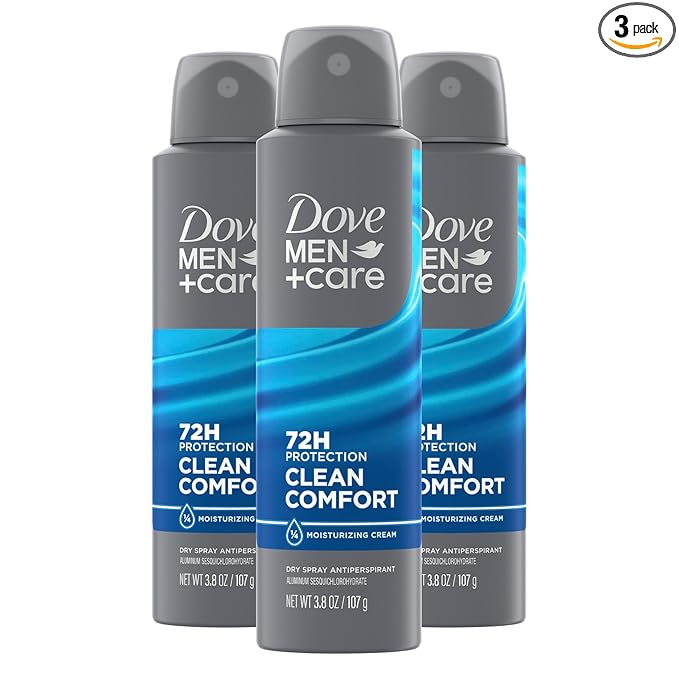 Dove Men+Care Clean Comfort dry spray deodorant 3 pack