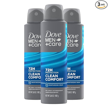 Dove Men+Care Clean Comfort dry spray deodorant 3 pack