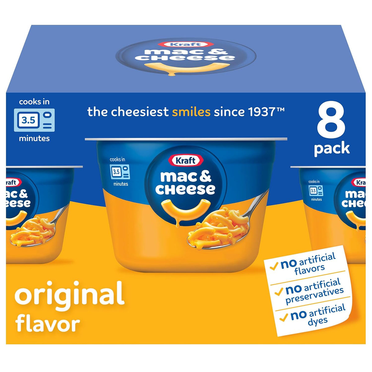 Kraft mac and cheese dinner cups original flavor box