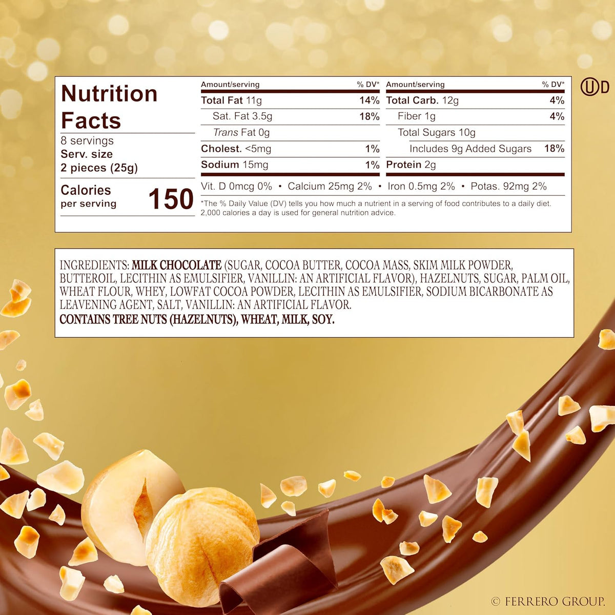 Golden wrapped Ferrero Rocher chocolates