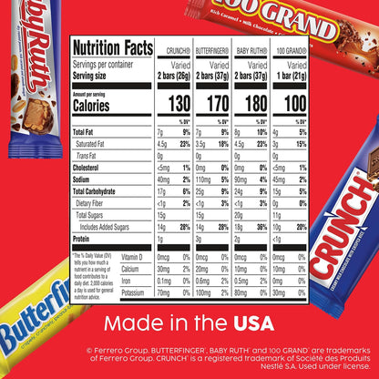 Individually wrapped assorted candy bars for sharing