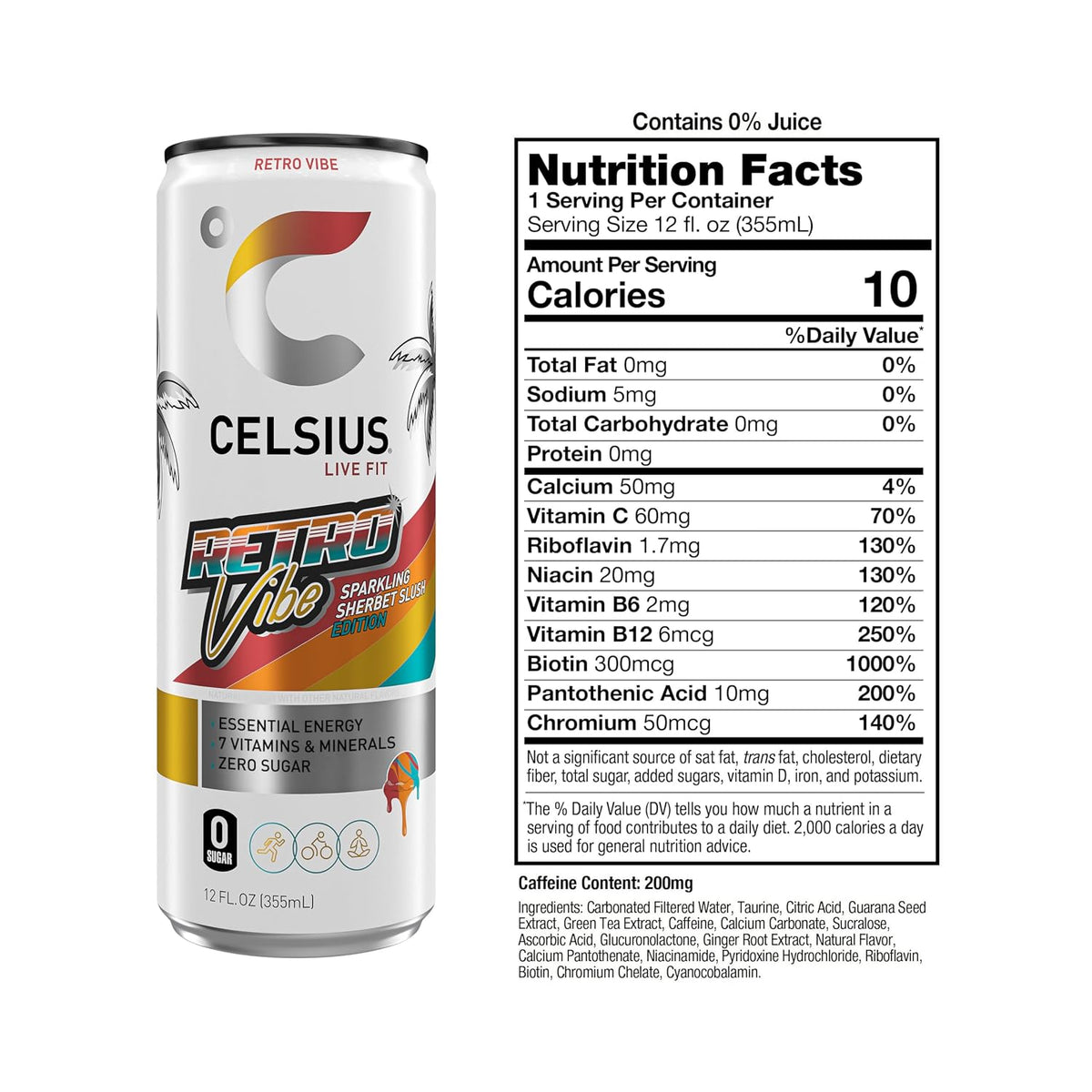 CELSIUS sparkling energy drink pack with zero sugar