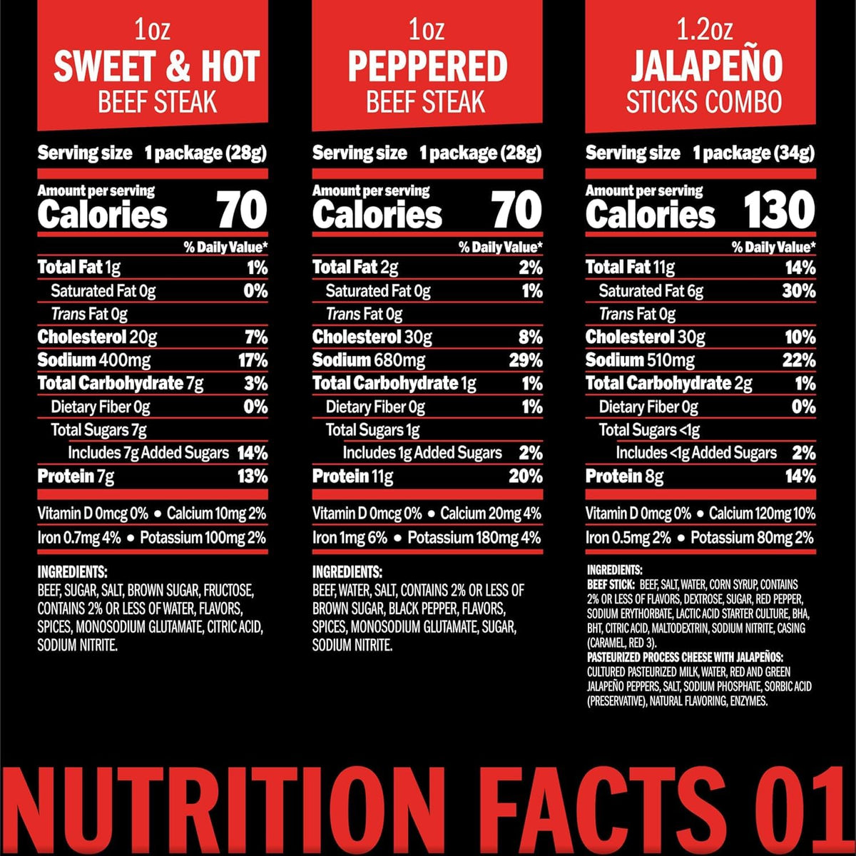 Jack Link's ready to eat real meat protein snacks 15 pack