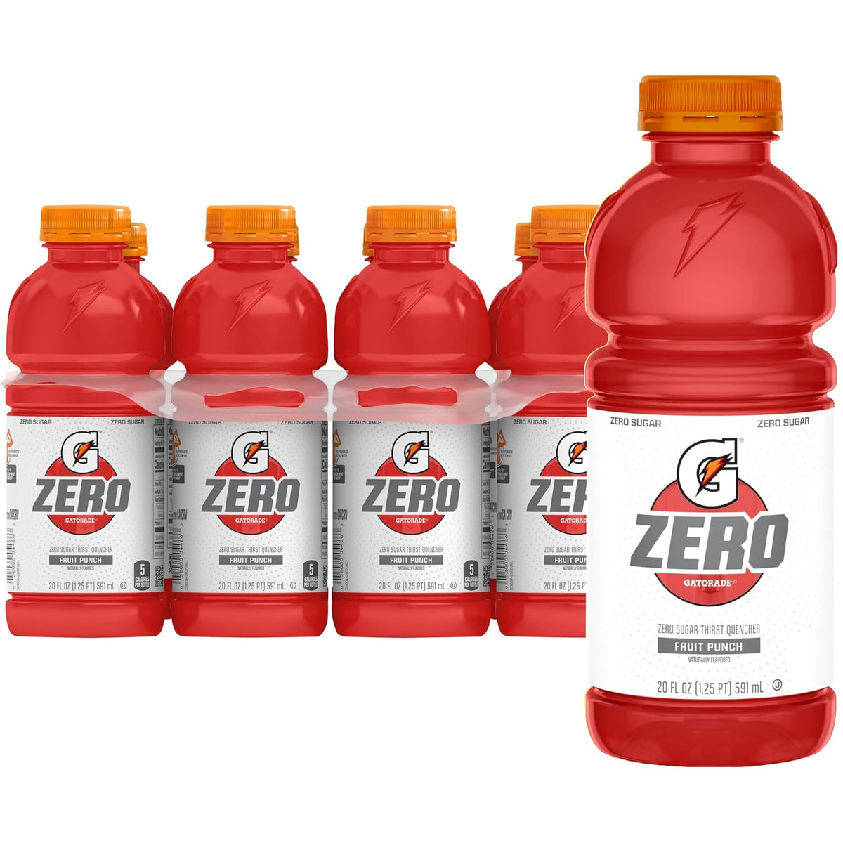 Gatorade Fruit Punch zero sugar sports drink bottles