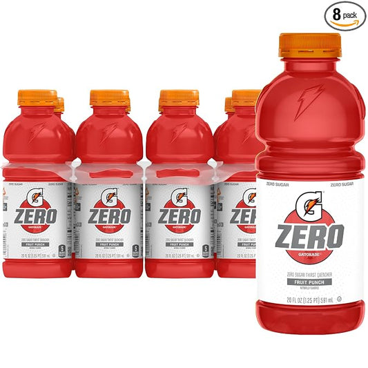 Gatorade Zero Sugar Fruit Punch 20oz bottles 8 pack