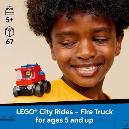 LEGO fire truck playset with raisable ladder