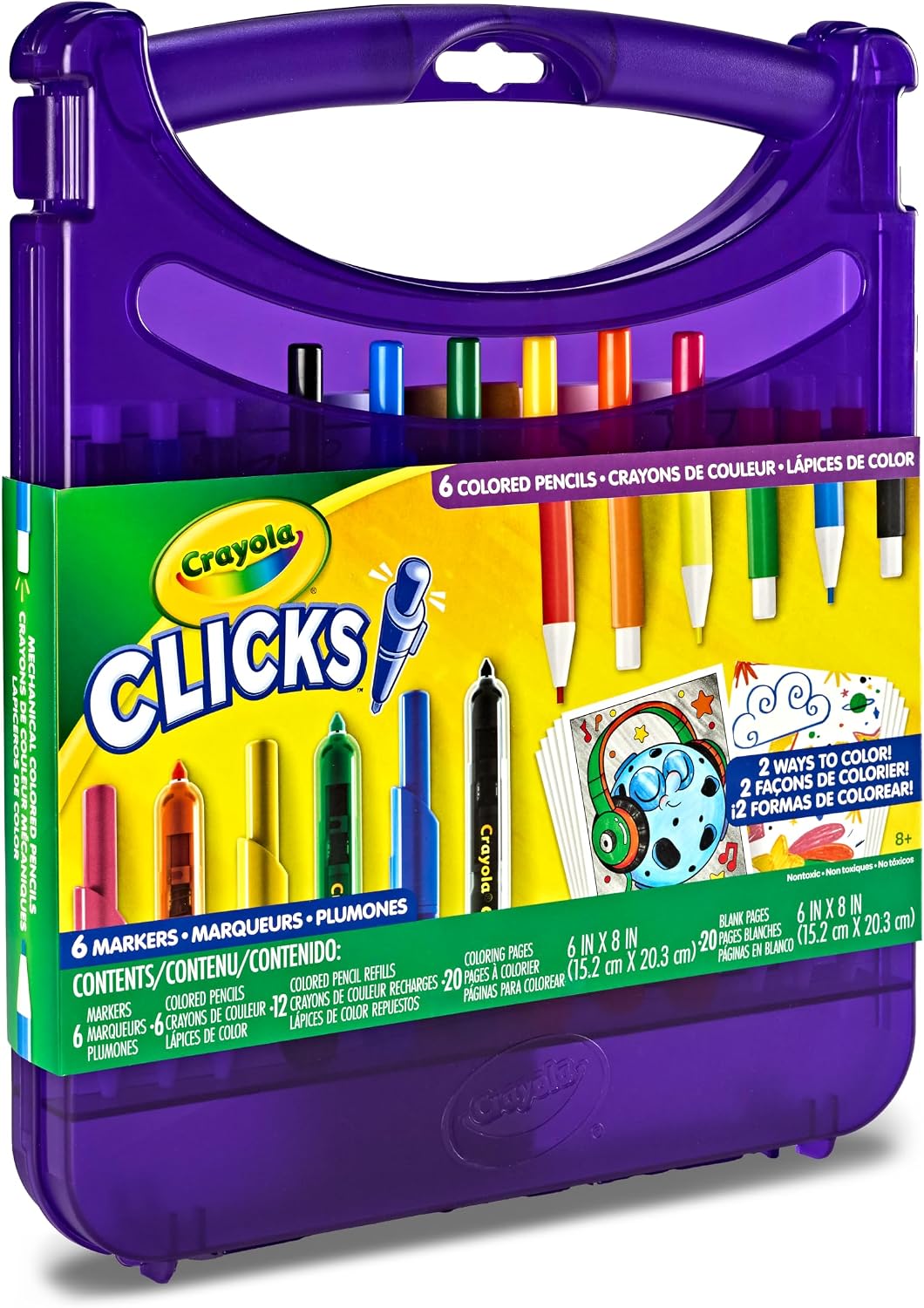 Kids travel activity kit with Crayola art supplies