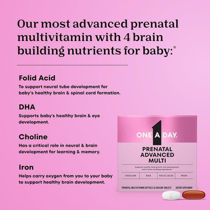 ONE A DAY pregnancy vitamins for women front packaging