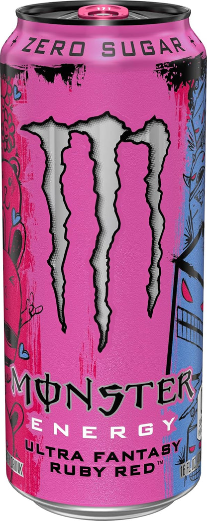 Monster sugar free energy drink in ruby red citrus flavor