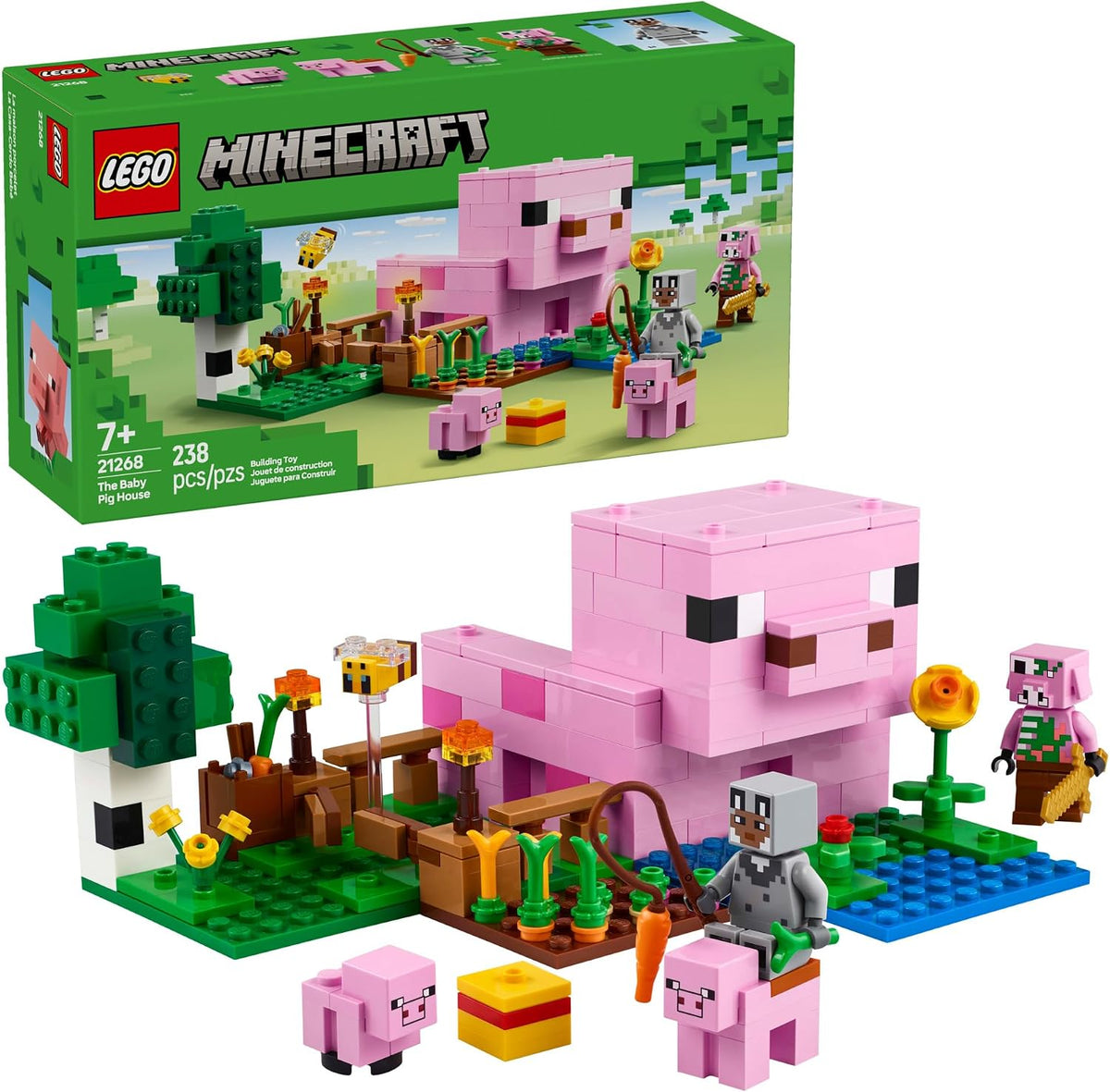 LEGO Minecraft pig-shaped house playset for kids