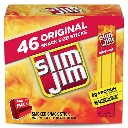 Slim Jim Original Flavor snack size meat sticks 46 count