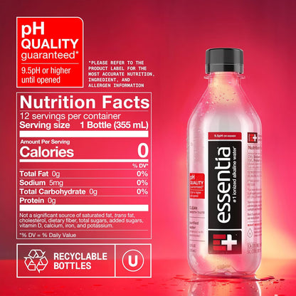 Essentia 99.9 percent pure still water bottles