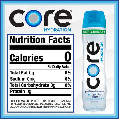 Core Hydration bottled water with electrolytes and minerals