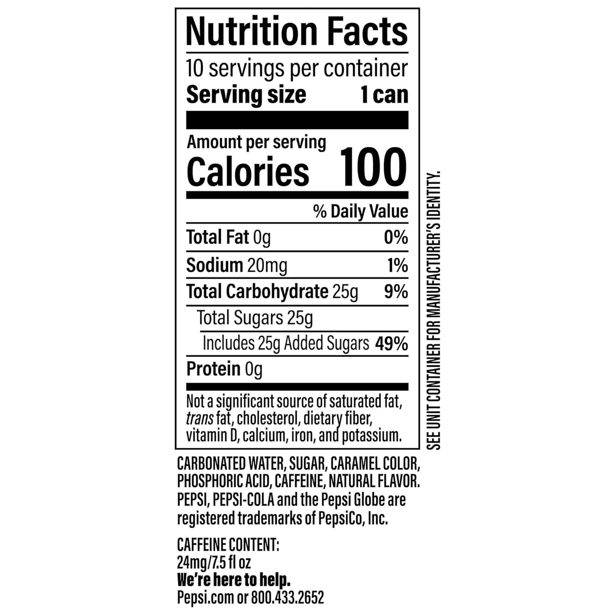 7.5 oz Pepsi mini cans multipack