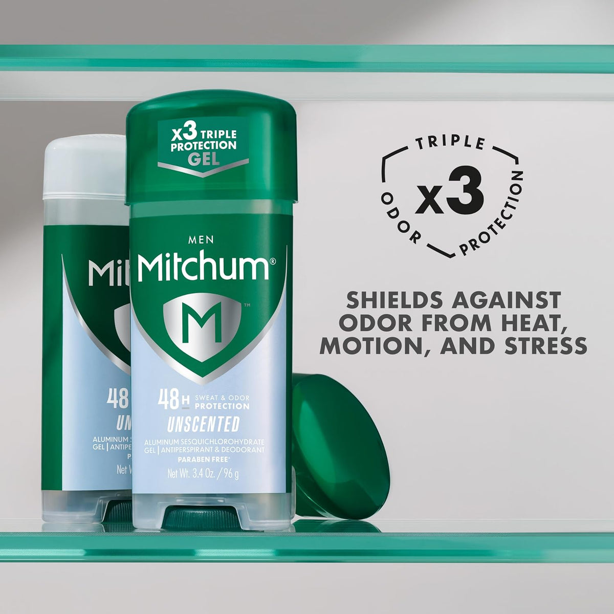 Unscented Mitchum men’s antiperspirant deodorant duo