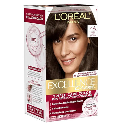 L'Oreal Paris Excellence Crème Hair Color 4A Dark Ash Brown box
