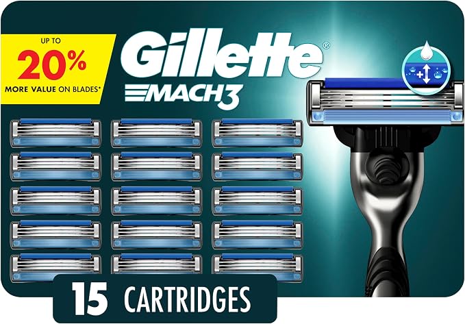 Gillette Mach3 men's razor blade refills 15 count