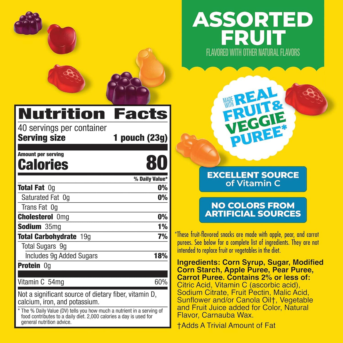 Assorted fruit flavored gummy snacks by Mott's