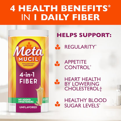Sugar-free Metamucil fiber powder no added sweetener