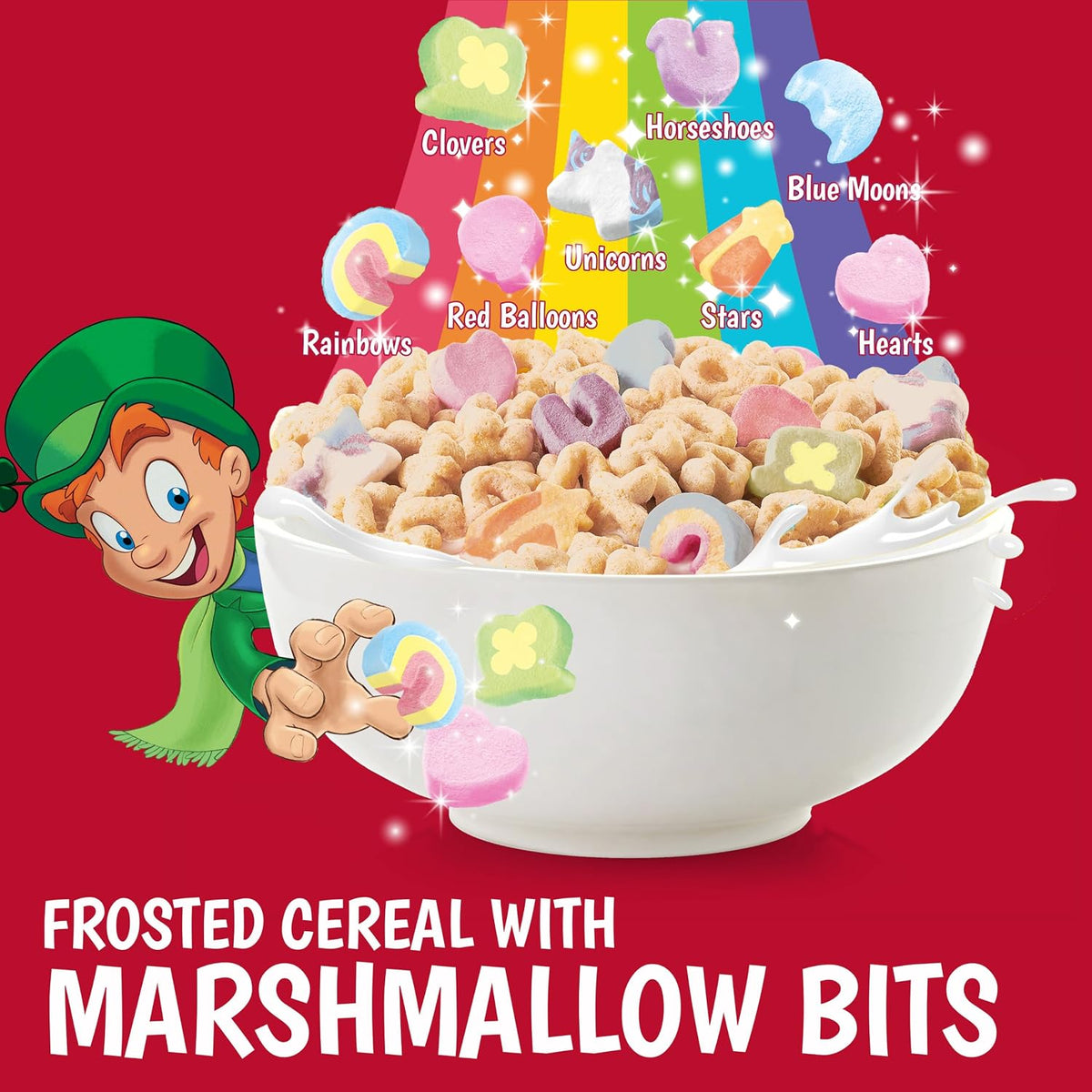 Lucky Charms breakfast cereal family size package