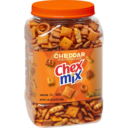 Chex Mix Cheddar crunchy snack mix 20 oz container
