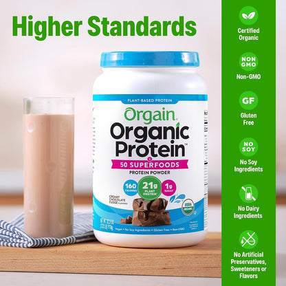 Orgain vegan protein powder with 21g protein