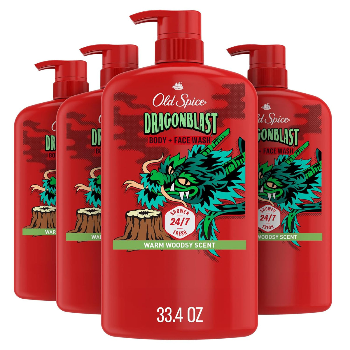 Old Spice men’s body wash Dragonblast scent bottle