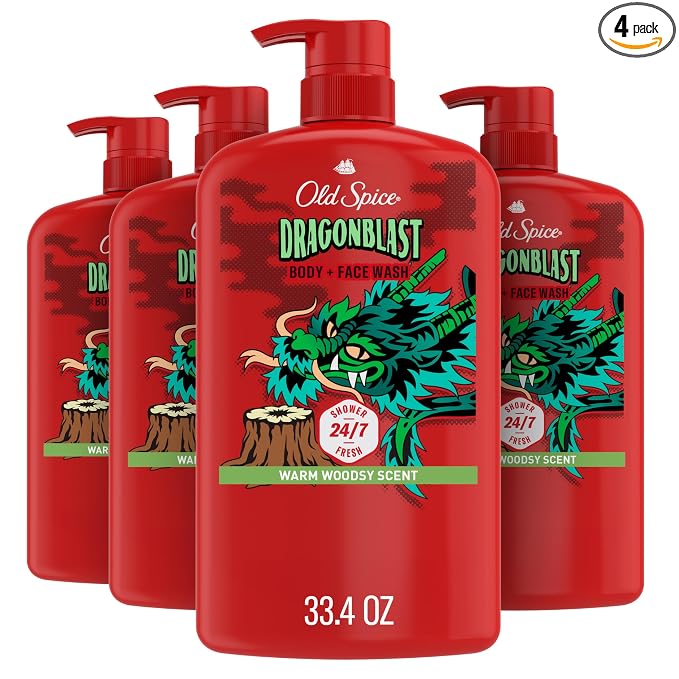 Old Spice Dragonblast body wash for men 4-pack