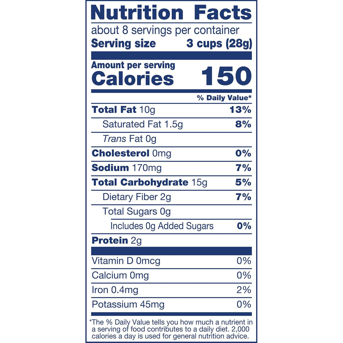 Light crunchy popped popcorn with truffle flavor