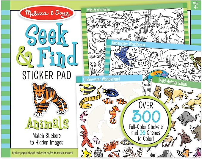 Melissa & Doug Seek & Find Animals sticker activity pad