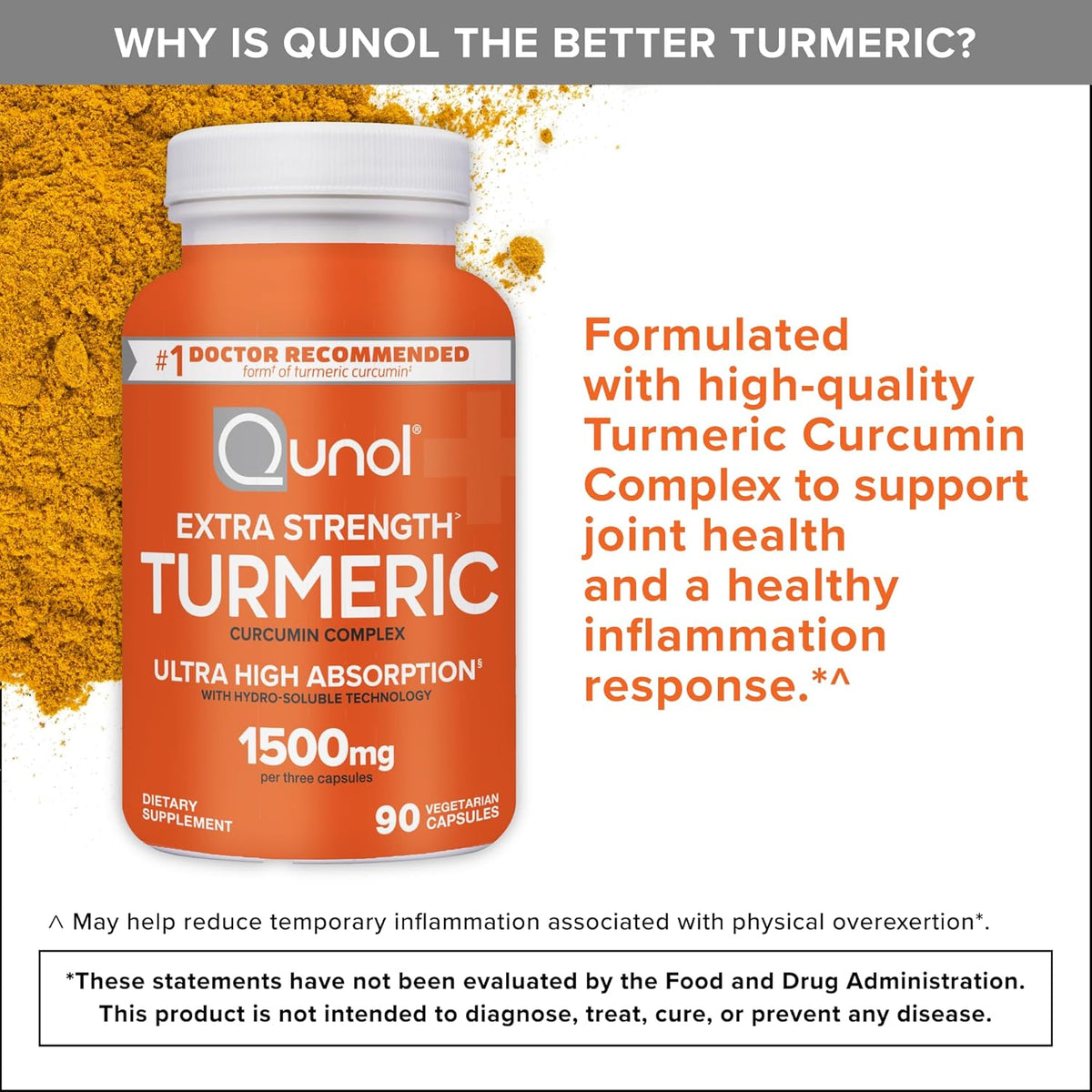 Turmeric curcumin 1500mg herbal supplement by Qunol