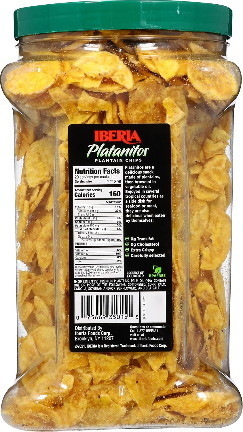 Crispy lightly salted plantain chips by Iberia