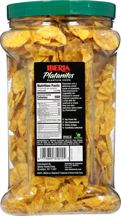 Crispy lightly salted plantain chips by Iberia