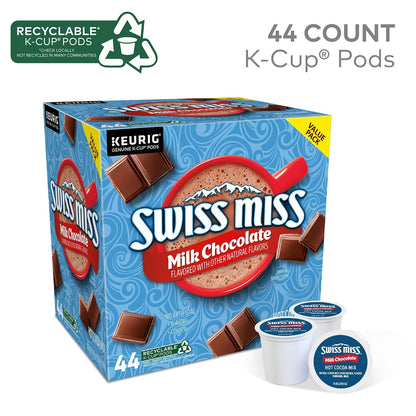 Swiss Miss hot cocoa pods with warm mug