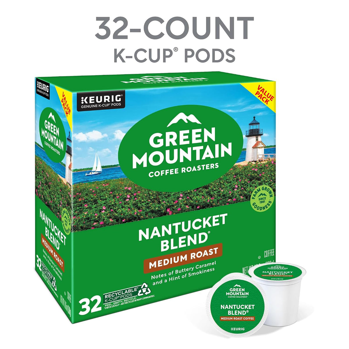 Medium roast Arabica coffee K-Cup pods with balanced flavor