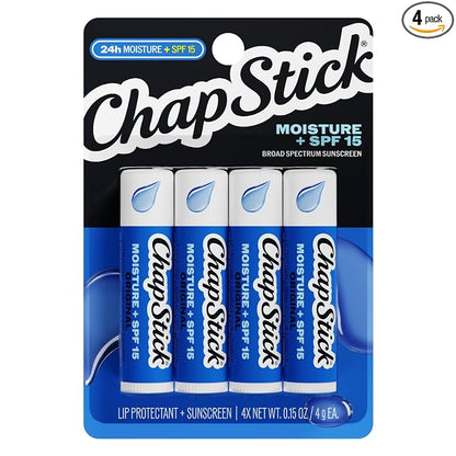 ChapStick Moisture SPF 15 lip balm 4-pack