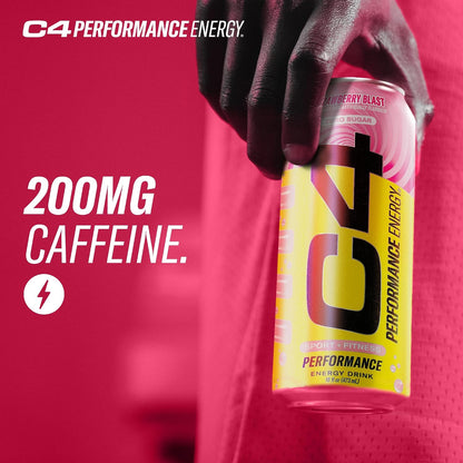 C4 energy drink cans for athletes and training